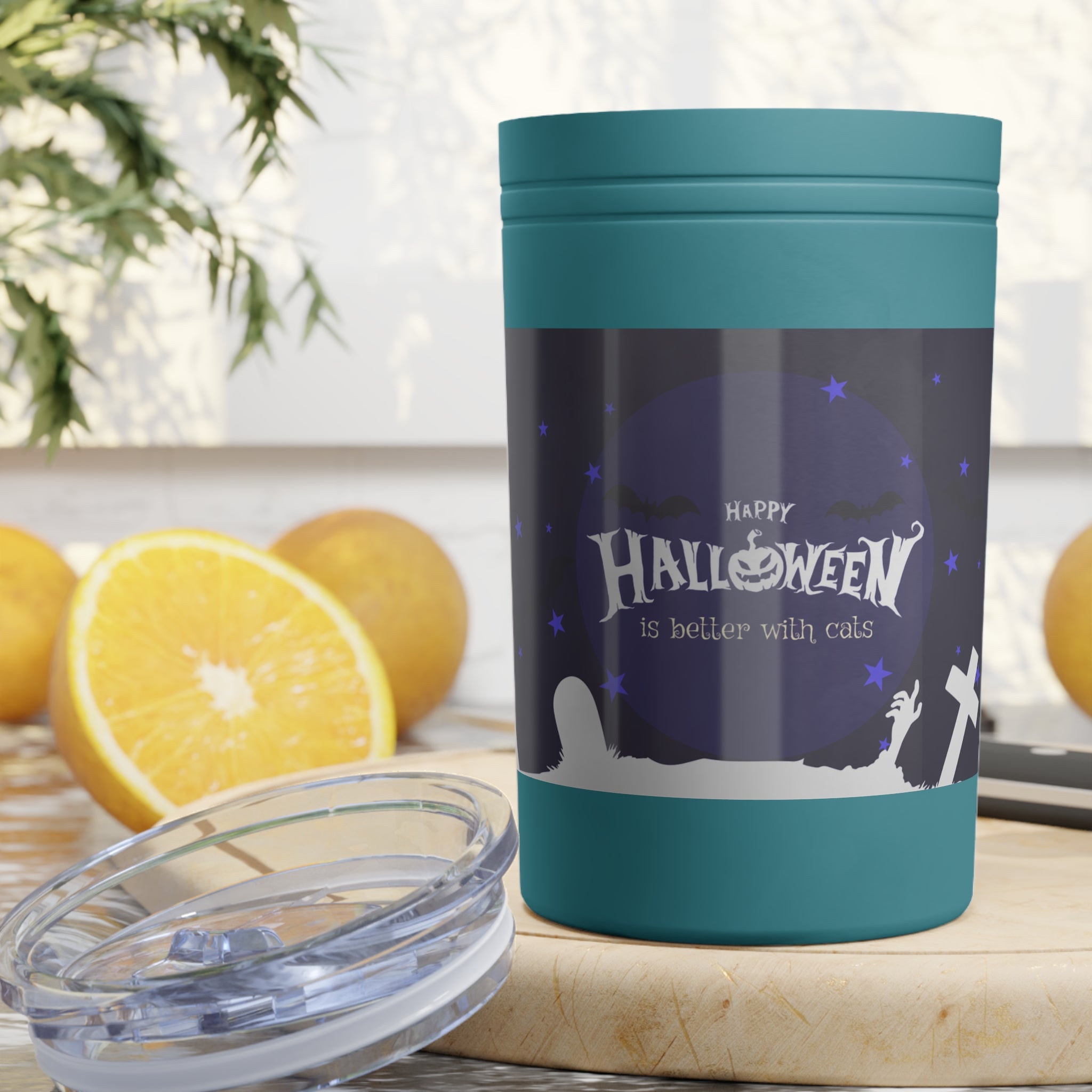 Happy Halloween with Witch's Cats | Vacuum Insulated Tumbler